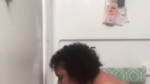 Playing with toy in shower 