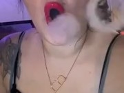 Sexy Smoker with juicy red smokey lips 
