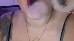 Sexy Smoker with juicy red smokey lips 
