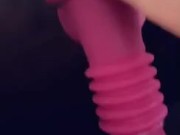 Fucking myself with my purple cock 