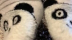 Teen girl takes off boots sock up close ASMR