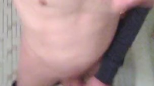 Transgirl Cumming Over Toilet, After Pissing