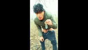 Found friends condom - Jerk public with used condom and eating mixed cum