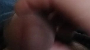 Slow jerk precum tasting