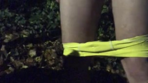 JACKING OFF Outdoors - CONDOM filled with MILK and CUM ** PART 1 **
