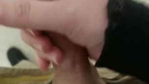 Busting a cumshot at work.