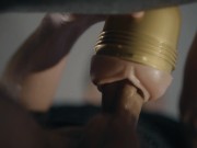 Hung boy fucking fleshlight in 4K. Big uncut white cock. Frog view. Cum. 11/16