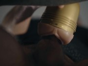 Hung boy fucking fleshlight in 4K. Big uncut white cock. Frog view. Cum. 12/16