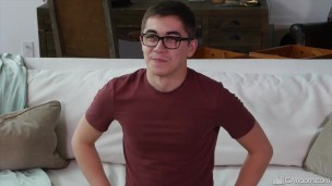 FIRST PORN AUDITION! Nervous Teen Twink Gets Drenched In Cum In His Casting