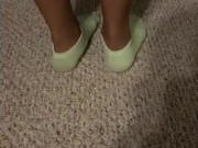 Ebony teen soles socks up close 
