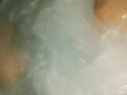 Cheating neighbors Latina wife cums using hot tub jets after party