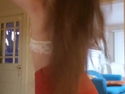 Playing with my long hair & teasing you ;) 11/16