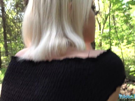 Public Agent Blonde teen Marilyn Sugar fucked in the woods