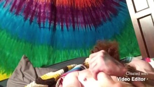 Playing with tight ass with a cumshot on chest 