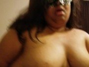 BBW Wife Cuckold SPH husband 6 inch dick with 8 inch BBC Dildo Cums hard  11/16