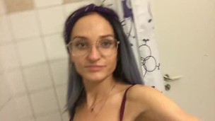 Quick fix on friends toilet when you can’t wait to touch yourself and pussy