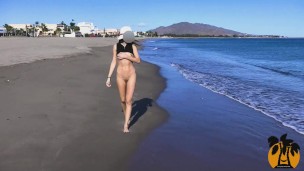 Public nudity hot walking naked on the beach and street. MiaAmahl
