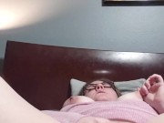 Sexy wife masturbates before work