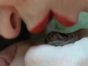 Ultra Close Up HD Licking and Coaxing Flaccid Cock to Hardness 9/16
