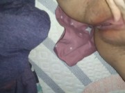 Using Vibrater & stepsister Walks In When About To Squirt 
