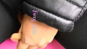 Second part Foxy hot masturbates with her dildo on public transport