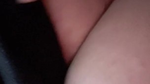Bbw ftm cums in public parking lot as cars drive by 