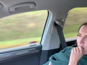 Extreme Blowjob behind wheel, fuck naughty girl in car at the gas station 5/16