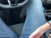 Extreme Blowjob behind wheel, fuck naughty girl in car at the gas station 6/16