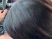 Extreme Blowjob behind wheel, fuck naughty girl in car at the gas station 7/16