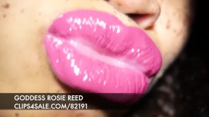 Goddess Rosie Reed Ebony Goddess Pink Lipgloss Lipstick Fetish JOI