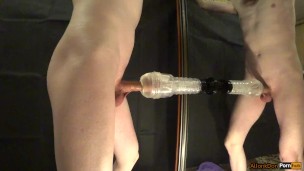 Fucked Flashlight in front of a mirror