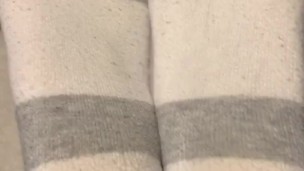 Ebony teen socks up close ASMR