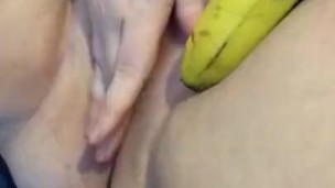 I stuff my pussy with a banana and rub my clit until I cum.