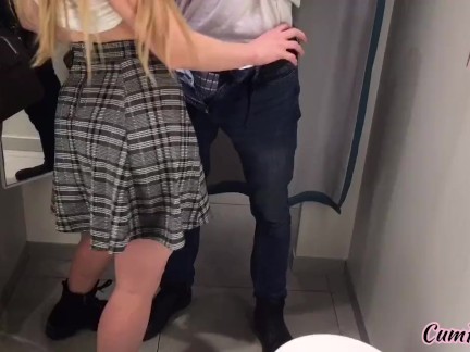 Brother and stepsister – public Blowjob in the dressing room