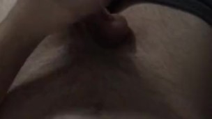 Masturbates and cums on body