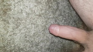 pissing the carpet and cum afterwards