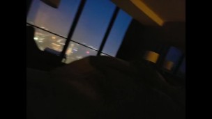 Sexting Video from Hotel Jerking His Big Cock With Window Open