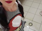 Pissing On The Gas Station Floor In Fishnets 16/16