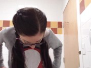 Pissing On The Gas Station Floor In Fishnets 2/16