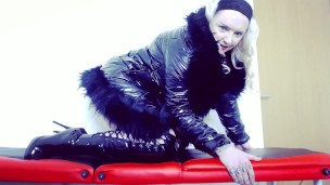 Winter worship in My PVC thigh boots
