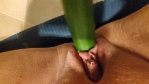 POV fat pussy/ cucumber masturbation