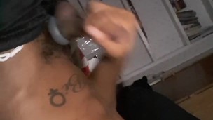 Busting huge nut in shorts while everyone in bed