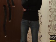 MY STEP SISTER PEES AND WETTING HER JEANS! COMPLETELY SOAKED! 1/16