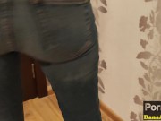 MY STEP SISTER PEES AND WETTING HER JEANS! COMPLETELY SOAKED! 2/16