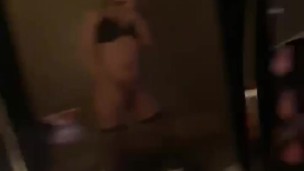 Tia aka Tialicious tranny slut dancing in mirror 