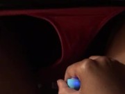 Horny girl moaning softly while sneaky masturbation