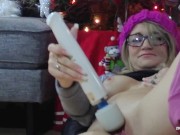 Magic wand squirt and surprise while decorating the tree