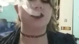 Sexy wife Lipstick and smoking with music