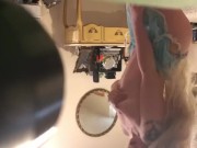 Baby girl plays with herself