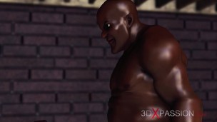 Horny red-haired girl gets fucked hard by black man in the basement